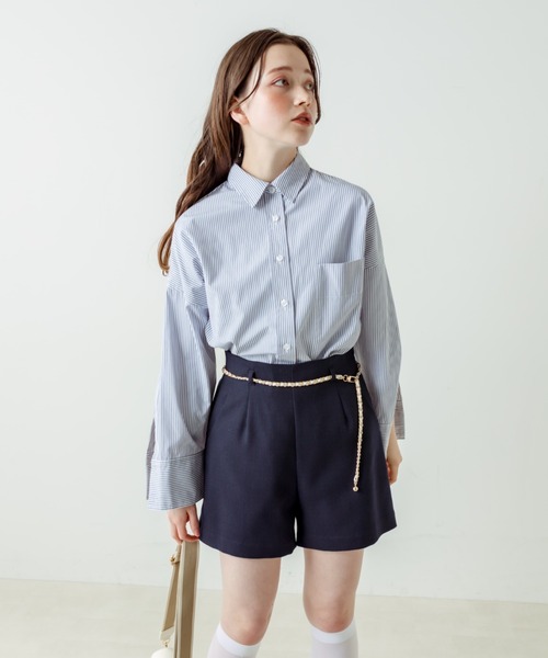 OLIVE des OLIVE（オリーブデオリーブ）の「【WEB限定】マントスリーブビッグシャツ（シャツ/ブラウス・レディース・ミント/グレイッシュベージュ/ライトグレー/オフホワイト/イエロー・FREE）」の19枚目の写真