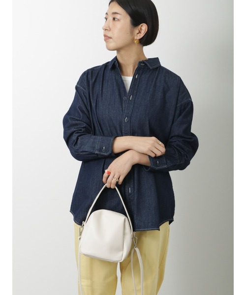 Lugnoncure(ルノンキュール)の「デニムオーバーシャツ(シャツ/ブラウス・レディース・ブルー/オフホワイト/ネイビー・フリ-)」の1枚目の写真