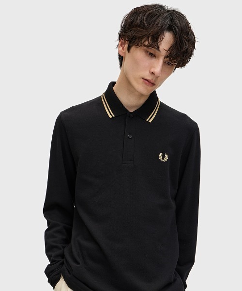 FRED PERRY フレッドペリー ポロシャツ 長袖 ロゴ イングランド製 FRED PERRY フレッドペリー ポロシャツ 長袖 ロゴ イングランド