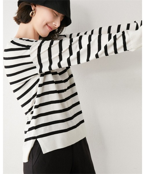 Ritzy（リッツィー）の「ボーダーロングスリーブT（Tシャツ/カットソー・レディース・ホワイト/ブラック/オレンジ/ブルー/グリーン・FREE）」の15枚目の写真