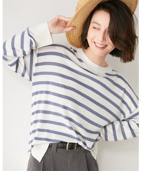 Ritzy（リッツィー）の「ボーダーロングスリーブT（Tシャツ/カットソー・レディース・ホワイト/ブラック/オレンジ/ブルー/グリーン・FREE）」の7枚目の写真