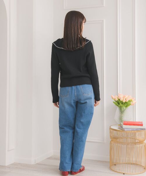 ems excite（エムズエキサイト）の「フリル襟NTカーデ（ニット/セーター・レディース・グリーン/ブラック/ナチュラル・FREE）」の14枚目の写真