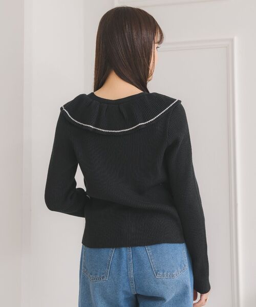 ems excite（エムズエキサイト）の「フリル襟NTカーデ（ニット/セーター・レディース・グリーン/ブラック/ナチュラル・FREE）」の17枚目の写真