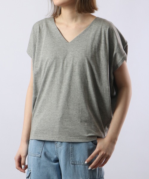 atONE(アットワン)の「atONE 綿100% コクーンドルマンカットソー 半袖(Tシャツ/カットソー・レディース・杢グレー/ブラック/ライトベージュ/ホワイト・LL~3L/M~L/4L~5L)」の3枚目の写真