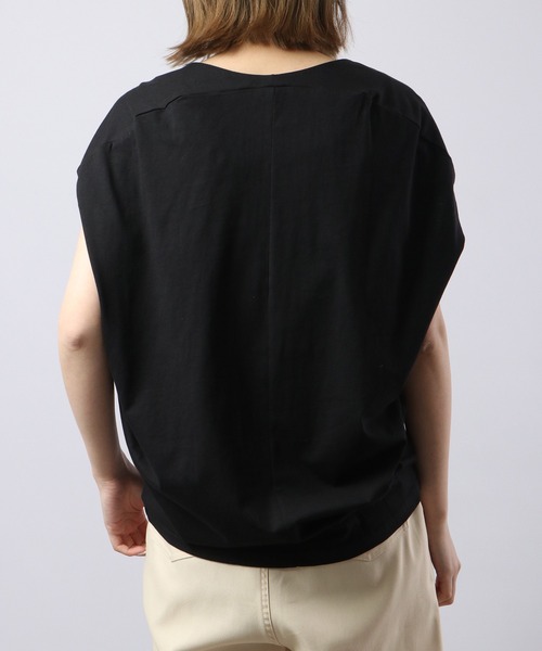 atONE(アットワン)の「atONE 綿100% コクーンドルマンカットソー 半袖(Tシャツ/カットソー・レディース・杢グレー/ブラック/ライトベージュ/ホワイト・LL~3L/M~L/4L~5L)」の16枚目の写真