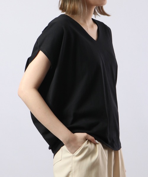 atONE(アットワン)の「atONE 綿100% コクーンドルマンカットソー 半袖(Tシャツ/カットソー・レディース・杢グレー/ブラック/ライトベージュ/ホワイト・LL~3L/M~L/4L~5L)」の14枚目の写真
