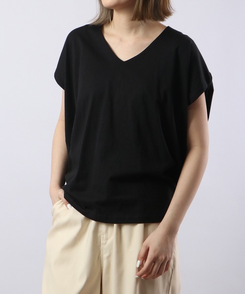 atONE(アットワン)の「atONE 綿100% コクーンドルマンカットソー 半袖(Tシャツ/カットソー・レディース・杢グレー/ブラック/ライトベージュ/ホワイト・LL~3L/M~L/4L~5L)」の12枚目の写真