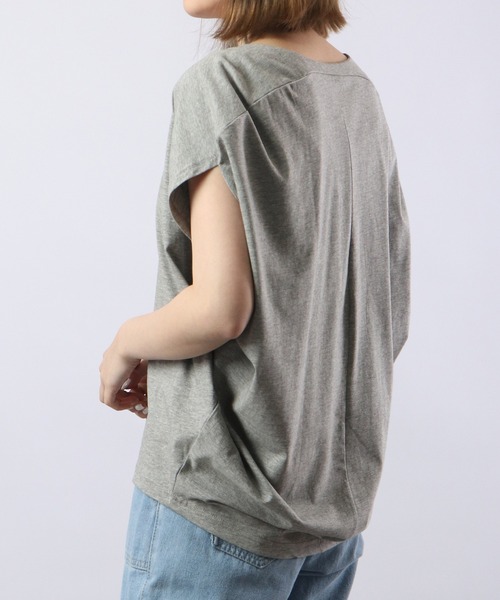 atONE(アットワン)の「atONE 綿100% コクーンドルマンカットソー 半袖(Tシャツ/カットソー・レディース・杢グレー/ブラック/ライトベージュ/ホワイト・LL~3L/M~L/4L~5L)」の21枚目の写真