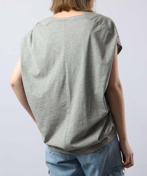 atONE(アットワン)の「atONE 綿100% コクーンドルマンカットソー 半袖(Tシャツ/カットソー・レディース・杢グレー/ブラック/ライトベージュ/ホワイト・LL~3L/M~L/4L~5L)」の22枚目の写真
