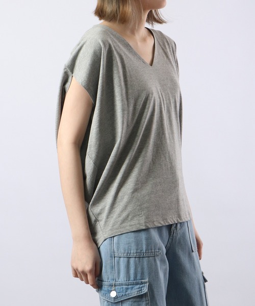 atONE(アットワン)の「atONE 綿100% コクーンドルマンカットソー 半袖(Tシャツ/カットソー・レディース・杢グレー/ブラック/ライトベージュ/ホワイト・LL~3L/M~L/4L~5L)」の20枚目の写真