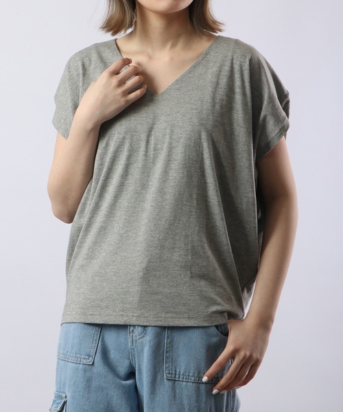 atONE(アットワン)の「atONE 綿100% コクーンドルマンカットソー 半袖(Tシャツ/カットソー・レディース・杢グレー/ブラック/ライトベージュ/ホワイト・LL~3L/M~L/4L~5L)」の19枚目の写真