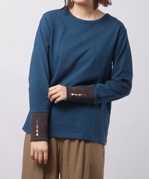 EMAGO 袖リブ切替えロングスリーブTシャツ