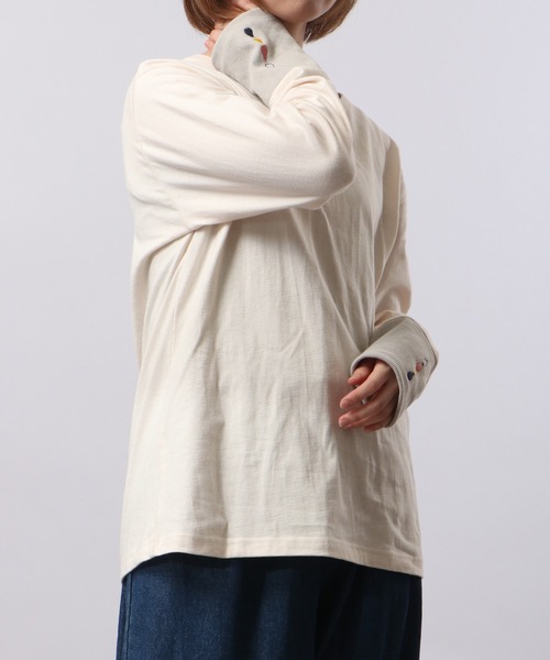 tシャツ EMAGO 袖リブ切替えロングスリーブ レディース EMAGO 袖リブ切替えロングスリーブTシャツ（Tシャツ/カットソー