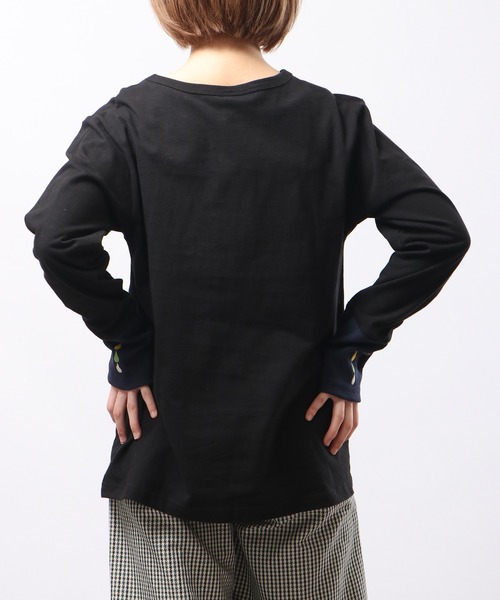 Emago(イマゴ)の「EMAGO 袖リブ切替えロングスリーブTシャツ(Tシャツ/カットソー・レディース・ネイビー/アイボリー/ブラック・FREE)」の16枚目の写真