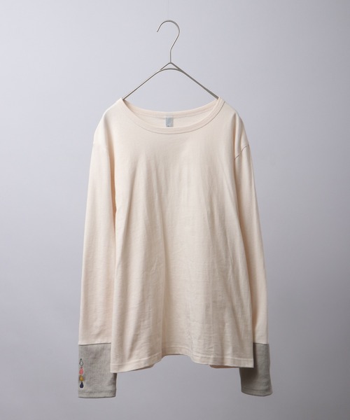 Emago(イマゴ)の「EMAGO 袖リブ切替えロングスリーブTシャツ(Tシャツ/カットソー・レディース・ネイビー/アイボリー/ブラック・FREE)」の19枚目の写真