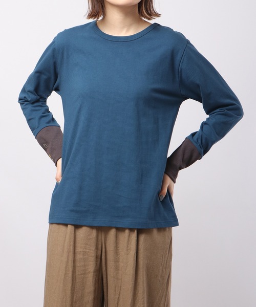Emago(イマゴ)の「EMAGO 袖リブ切替えロングスリーブTシャツ(Tシャツ/カットソー・レディース・ネイビー/アイボリー/ブラック・FREE)」の22枚目の写真