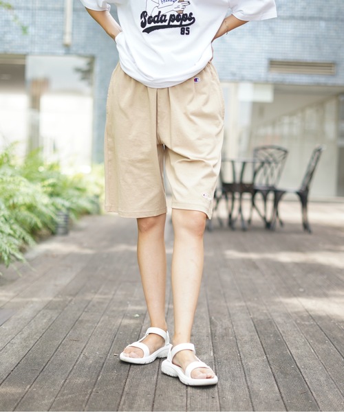 Champion(チャンピオン)の「【CHAMPION/チャンピオン】天竺ショートパンツ USAコットン100% ショーツ サスティナブル ワンポイントブランドロゴ刺繍(その他パンツ・メンズ・杢グレー/ネイビー/ホワイト/チャコールグレー/ベージュ/ブラック・SMALL/X-LARGE/MEDIUM/LARGE)」の6枚目の写真