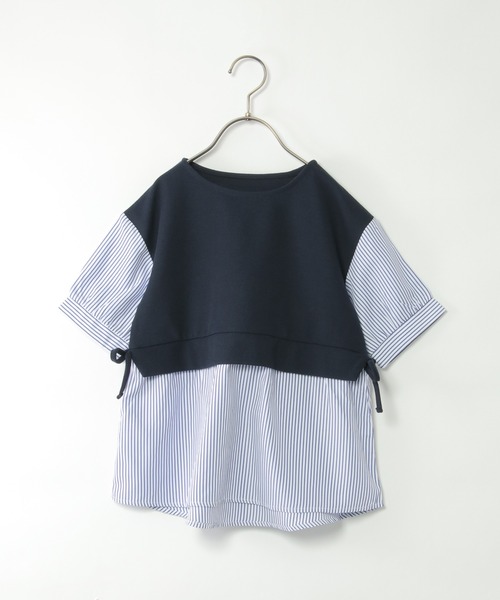 ikka(イッカ)の「【親子コーデ】カットミラノベストレイヤードプルオーバー(120~150cm)(Tシャツ/カットソー・キッズ・ベージュ/ネイビー・120/130/140/150)」の3枚目の写真