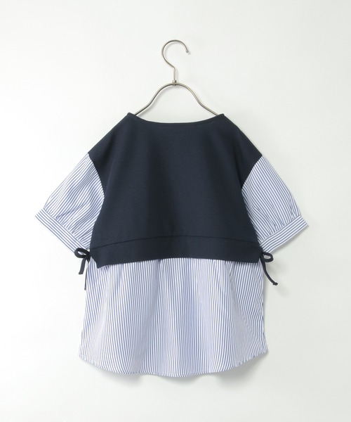 ikka(イッカ)の「【親子コーデ】カットミラノベストレイヤードプルオーバー(120~150cm)(Tシャツ/カットソー・キッズ・ベージュ/ネイビー・120/130/140/150)」の4枚目の写真