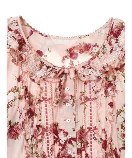 ピンクハウス ローズリース柄ワンピース ロング クリームイエロー 綿