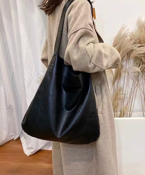 Chaco closet(チャコ クローゼット)の「フェイクレザースクエアートートバッグ(トートバッグ・レディース・ブラウン/ブラック・FREE)」の4枚目の写真