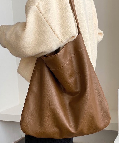 Chaco closet(チャコ クローゼット)の「フェイクレザースクエアートートバッグ(トートバッグ・レディース・ブラウン/ブラック・FREE)」の12枚目の写真