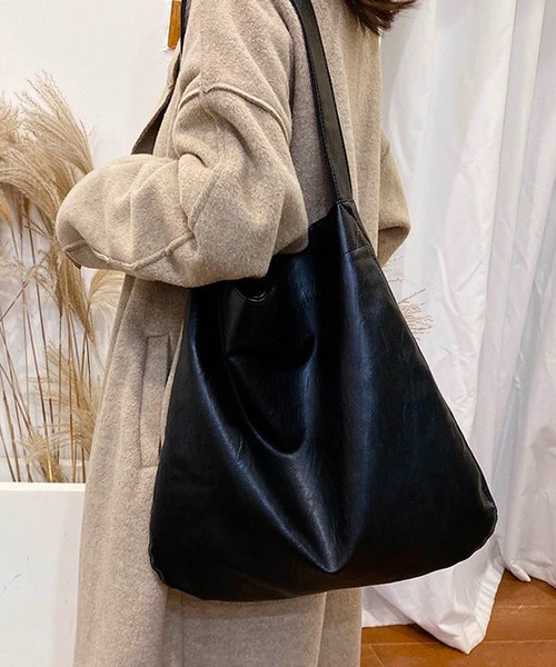 Chaco closet(チャコ クローゼット)の「フェイクレザースクエアートートバッグ(トートバッグ・レディース・ブラウン/ブラック・FREE)」の3枚目の写真