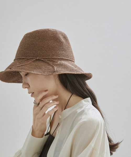 BENELLI（ベネリ）の「【Benelli Montacone（ベネリモンタコーネ）】ペーパーハット（ハット・レディース・キナリ/ダークブラウン/ブラック・FREE）」の3枚目の写真