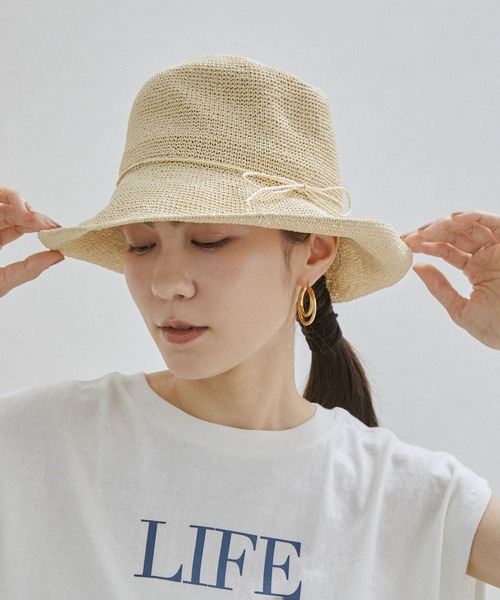 BENELLI（ベネリ）の「【Benelli Montacone（ベネリモンタコーネ）】ペーパーハット（ハット・レディース・キナリ/ダークブラウン/ブラック・FREE）」の6枚目の写真