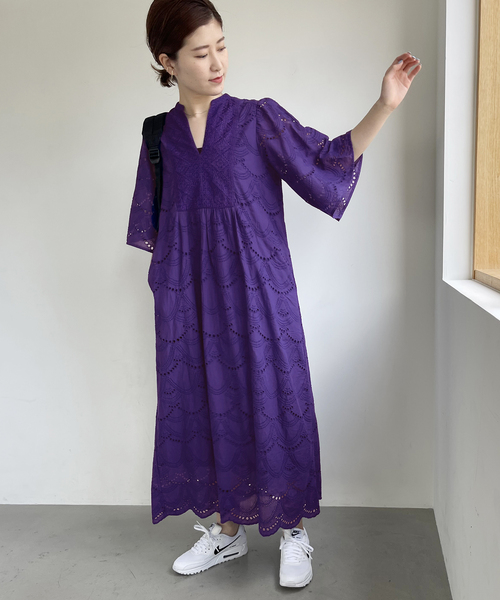 NE QUITTEZ PAS!（ヌキテパ）の「【ne Quittez pas / ヌキテパ】別注COTTONVOILE DOT HEMLA（ワンピース・レディース・ブルー・FREE）」の8枚目の写真