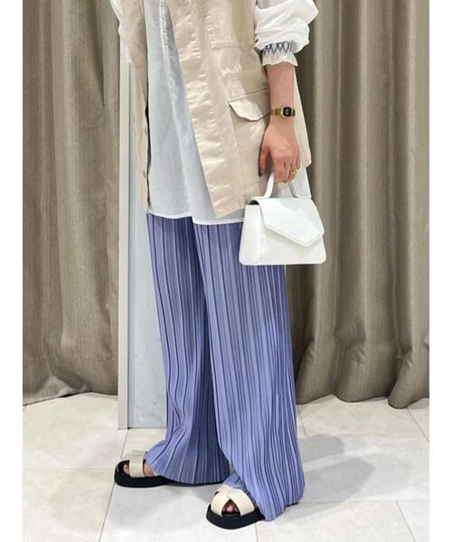 Lugnoncure（ルノンキュール）の「プリーツイージーパンツ(セルフカット可)（その他パンツ・レディース・グレー/ベージュ/パープル/ブラック・ﾌﾘ-）」の5枚目の写真