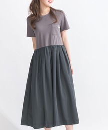 後ろリボンドッキングワンピース