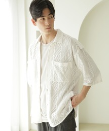 INDIA透かし編みシャツ