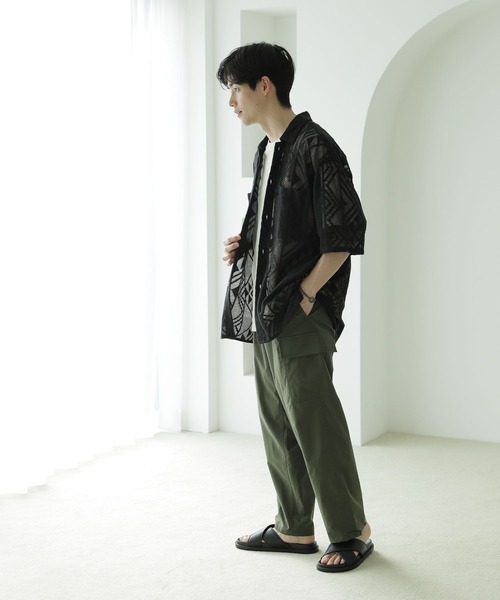 niko and...(ニコアンド)の「INDIA透かし編みシャツ(シャツ/ブラウス・メンズ・ブラック/オフホワイト/モカ・MEDIUM/LARGE)」の18枚目の写真