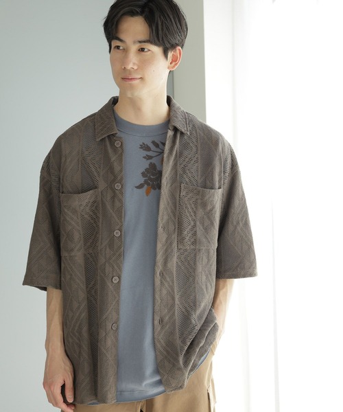 niko and...(ニコアンド)の「INDIA透かし編みシャツ(シャツ/ブラウス・メンズ・ブラック/オフホワイト/モカ・MEDIUM/LARGE)」の19枚目の写真