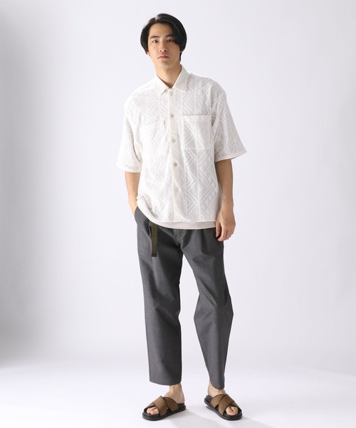 niko and...(ニコアンド)の「INDIA透かし編みシャツ(シャツ/ブラウス・メンズ・ブラック/オフホワイト/モカ・MEDIUM/LARGE)」の22枚目の写真