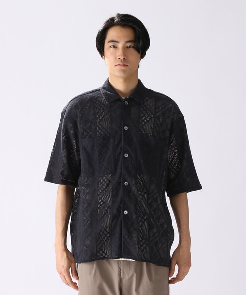 niko and...(ニコアンド)の「INDIA透かし編みシャツ(シャツ/ブラウス・メンズ・ブラック/オフホワイト/モカ・MEDIUM/LARGE)」の5枚目の写真