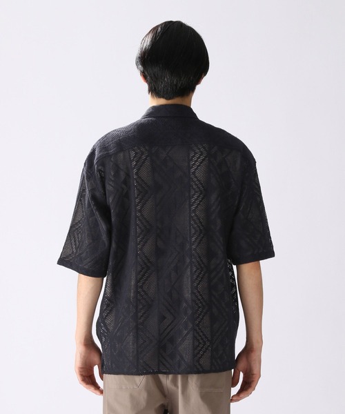 niko and...(ニコアンド)の「INDIA透かし編みシャツ(シャツ/ブラウス・メンズ・ブラック/オフホワイト/モカ・MEDIUM/LARGE)」の7枚目の写真