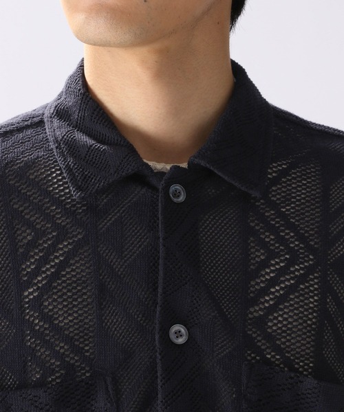 niko and...(ニコアンド)の「INDIA透かし編みシャツ(シャツ/ブラウス・メンズ・ブラック/オフホワイト/モカ・MEDIUM/LARGE)」の8枚目の写真