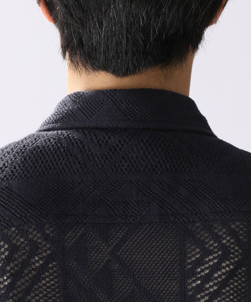 niko and...(ニコアンド)の「INDIA透かし編みシャツ(シャツ/ブラウス・メンズ・ブラック/オフホワイト/モカ・MEDIUM/LARGE)」の12枚目の写真