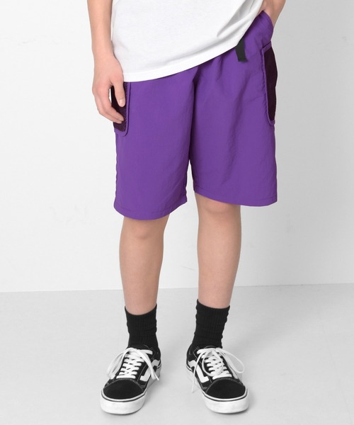 GLAZOS(グラソス)の「【撥水速乾】ナイロンワッシャー・テックハーフパンツ(その他パンツ・キッズ・ライトグリーン/パープル/ブラック・170cm/140cm/150cm/160cm)」の3枚目の写真