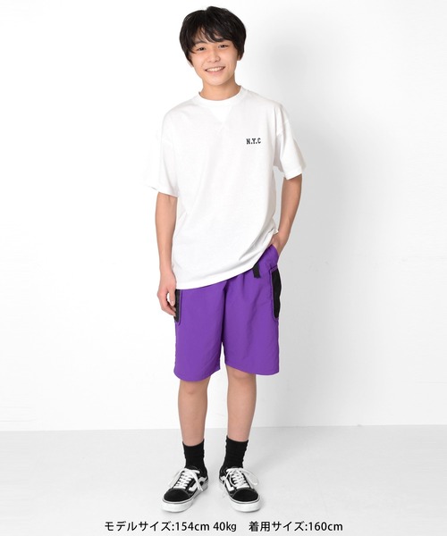 GLAZOS(グラソス)の「【撥水速乾】ナイロンワッシャー・テックハーフパンツ(その他パンツ・キッズ・ライトグリーン/パープル/ブラック・170cm/140cm/150cm/160cm)」の22枚目の写真