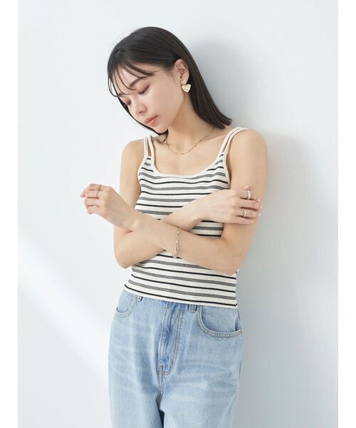 earth music&ecology(アースミュージックアンドエコロジー)の「クロップドキャミソール(インナーウェア/肌着・レディース・ブラック/オフホワイト/ホワイト系その他4/グリーン・S/M)」の20枚目の写真
