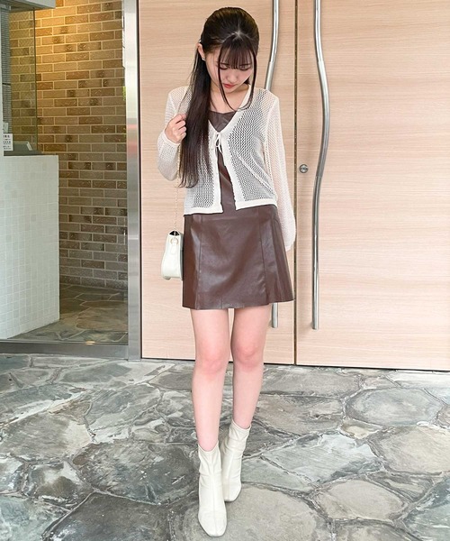 frunco(フランコ)の「mesh knit cardigan(カーディガン/ボレロ・レディース・ブラック/ベージュ・FREE)」の5枚目の写真