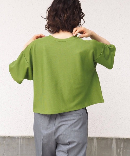 tiptop（ティップトップ）の「ポリテレコダブルジップ半袖カーディガン（カーディガン/ボレロ・レディース・ブルー/アイボリー/ブラック/グリーン・FREE）」の18枚目の写真