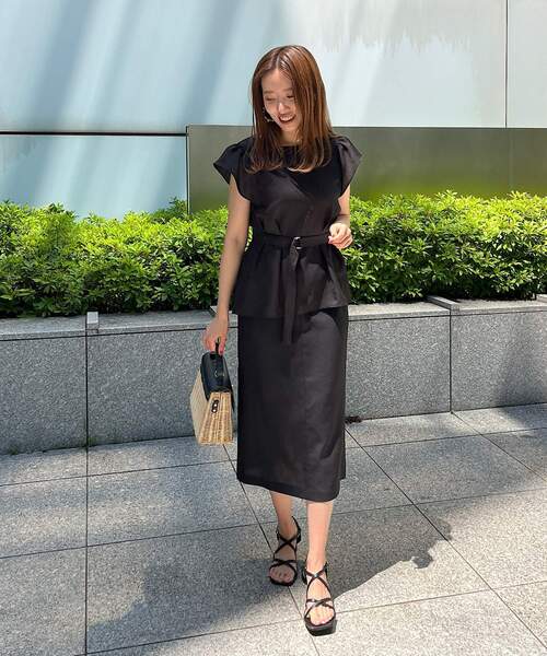 couture brooch（クチュールブローチ）の「◆【セットアップ着用可能】麻調合繊ペプラムブラウス（シャツ/ブラウス・レディース・ブラック/ナチュラル/ライトグリーン・36/38/40/42）」の17枚目の写真