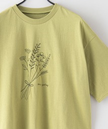 【FORT POINT/フォートポイント】ナチュラル派のシンプル刺繍Tシャツ　5分袖　オーバーサイズ　ビッグシルエット
