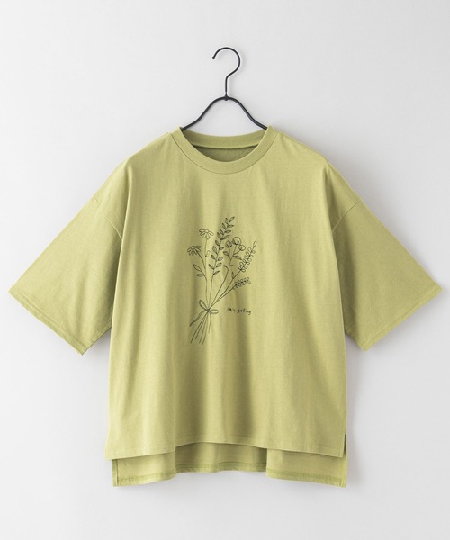 fort point(フォーポイント)の「【FORT POINT/フォートポイント】ナチュラル派のシンプル刺繍Tシャツ 5分袖 オーバーサイズ ビッグシルエット(Tシャツ/カットソー・レディース・チャコールグレー/ラベンダー/ライトグリーン/オフホワイト・FREE)」の7枚目の写真