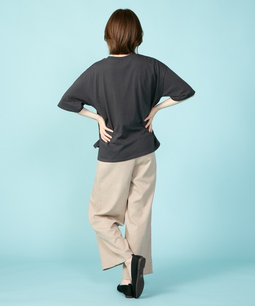 fort point(フォーポイント)の「【FORT POINT/フォートポイント】ナチュラル派のシンプル刺繍Tシャツ 5分袖 オーバーサイズ ビッグシルエット(Tシャツ/カットソー・レディース・チャコールグレー/ラベンダー/ライトグリーン/オフホワイト・FREE)」の18枚目の写真