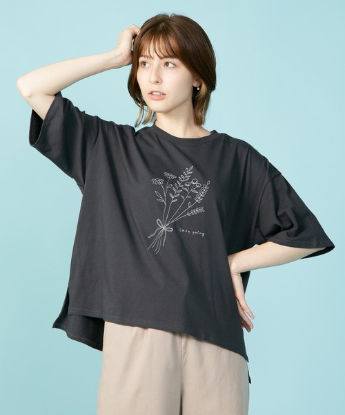 fort point(フォーポイント)の「【FORT POINT/フォートポイント】ナチュラル派のシンプル刺繍Tシャツ 5分袖 オーバーサイズ ビッグシルエット(Tシャツ/カットソー・レディース・チャコールグレー/ラベンダー/ライトグリーン/オフホワイト・FREE)」の20枚目の写真